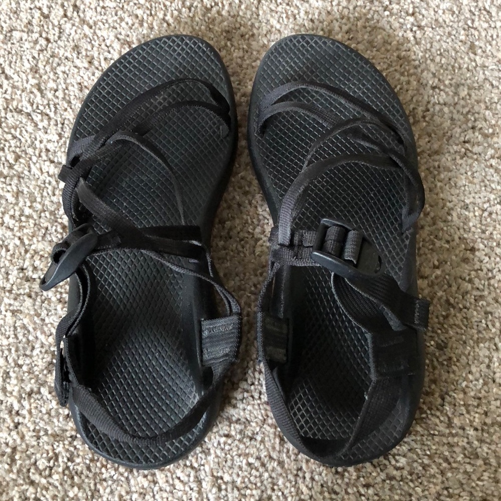 Women’s Black Chaco Sandals—Size 9